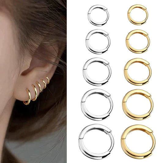 2023 Nye enkle små øreringe i rustfrit stål og guld til kvinder mænd Bridgeøreringe til ørepiercing Smykker Pendientes Hombre Mujer