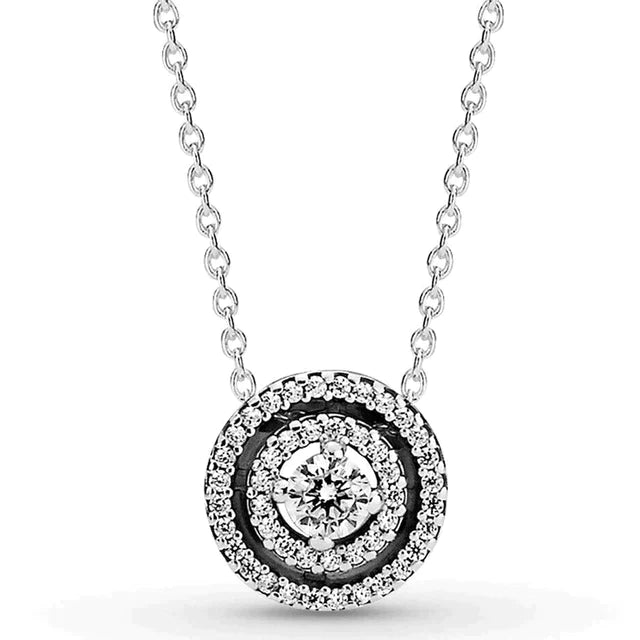 Ny 925 Sterling sølv tidløs elegance snefnug accent cirkulære hjerter halskæde til populære perler charme DIY smykker