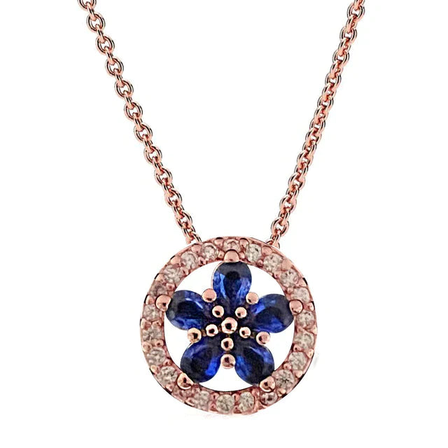 Ny 925 Sterling sølv tidløs elegance snefnug accent cirkulære hjerter halskæde til populære perler charme DIY smykker